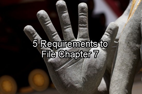 5 Requirements to File Chapter 7 Bankruptcy in North Carolina